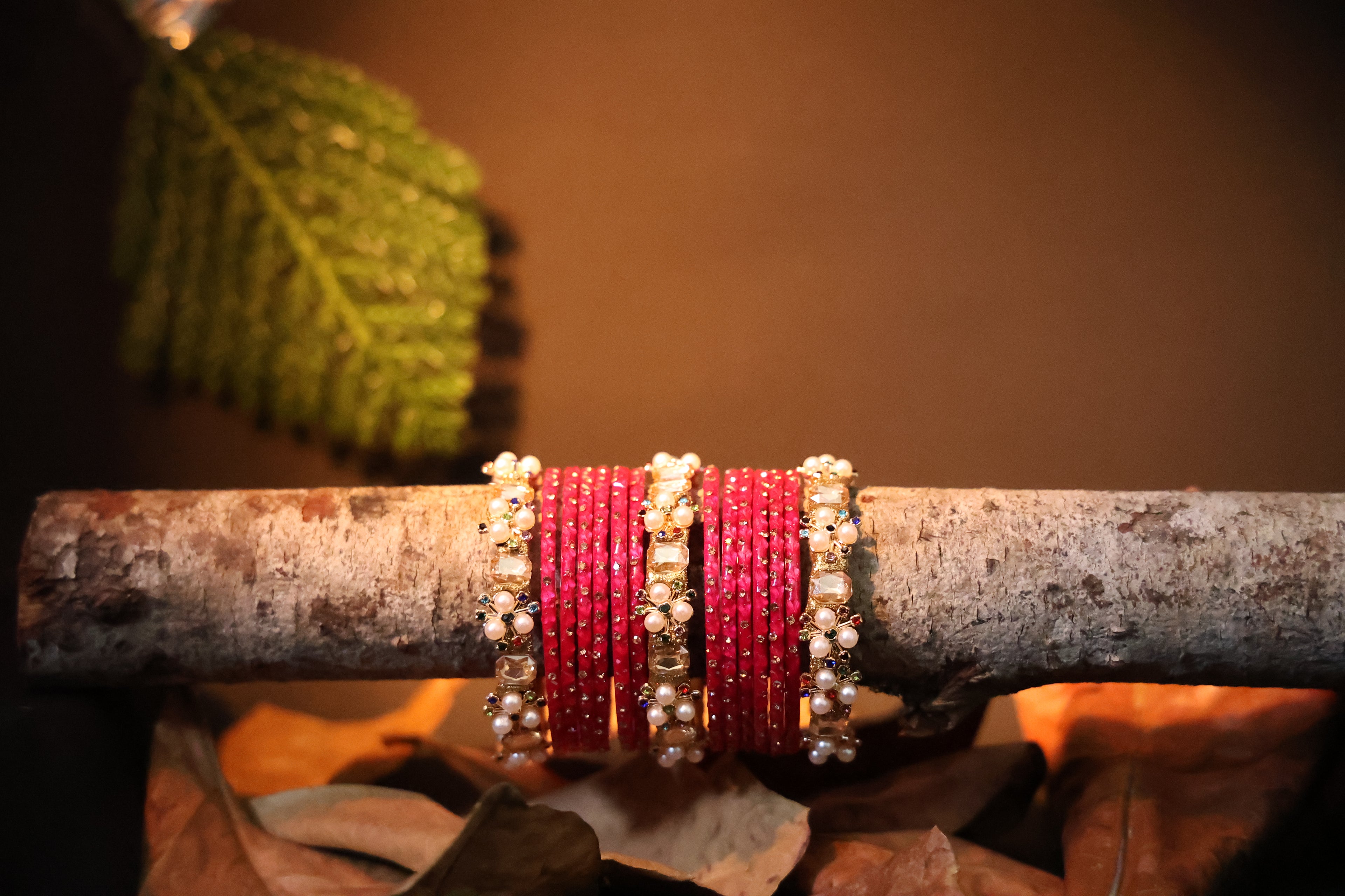 Raindrop Bangle with White Stone Bangle Combo