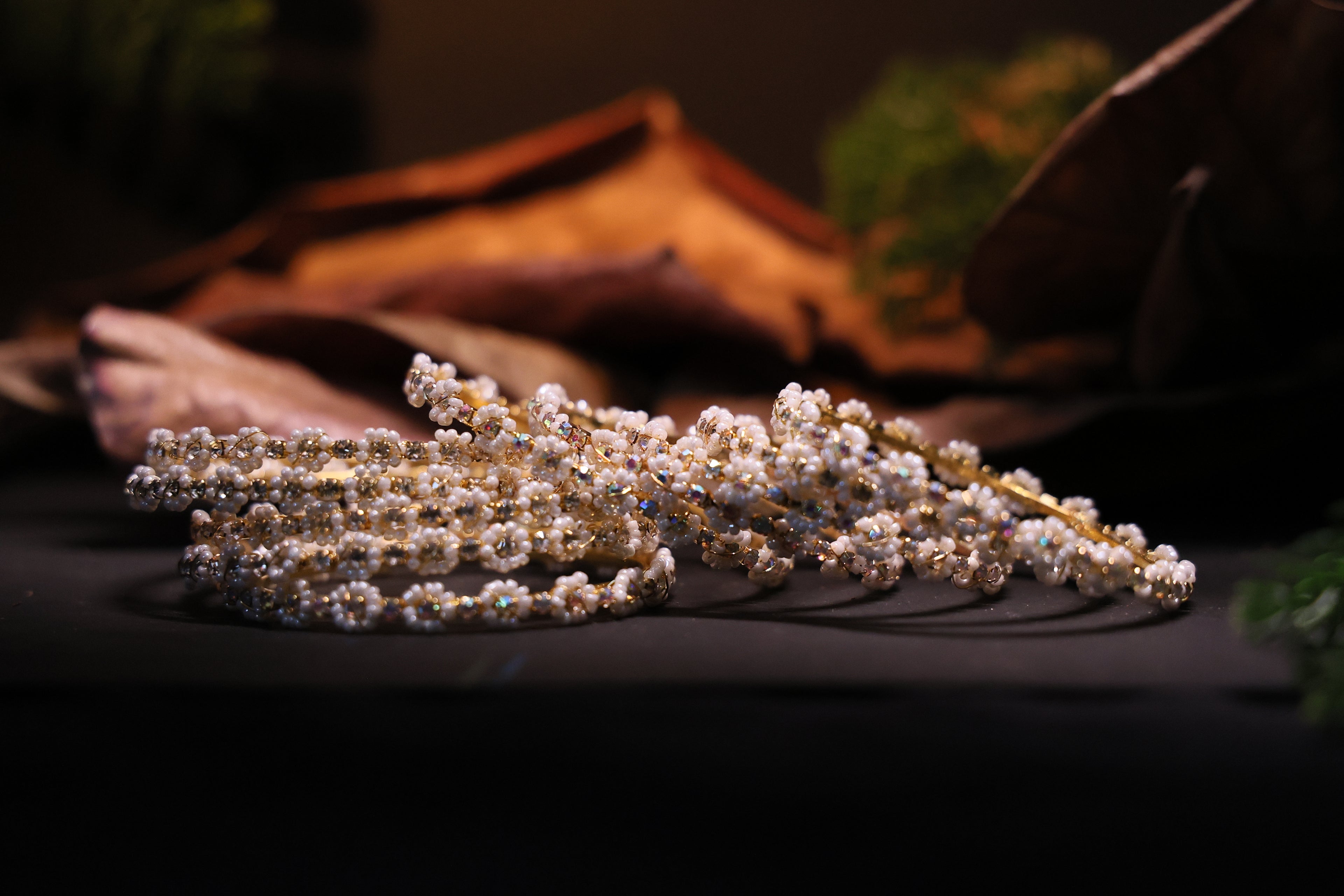 White Beeded Bangle